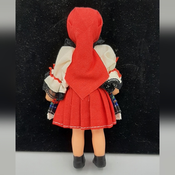 Vintage Czechoslovakian Slovakia National Folk Costume Rubber Doll 5 3/4" Tall - Picture 3 of 3